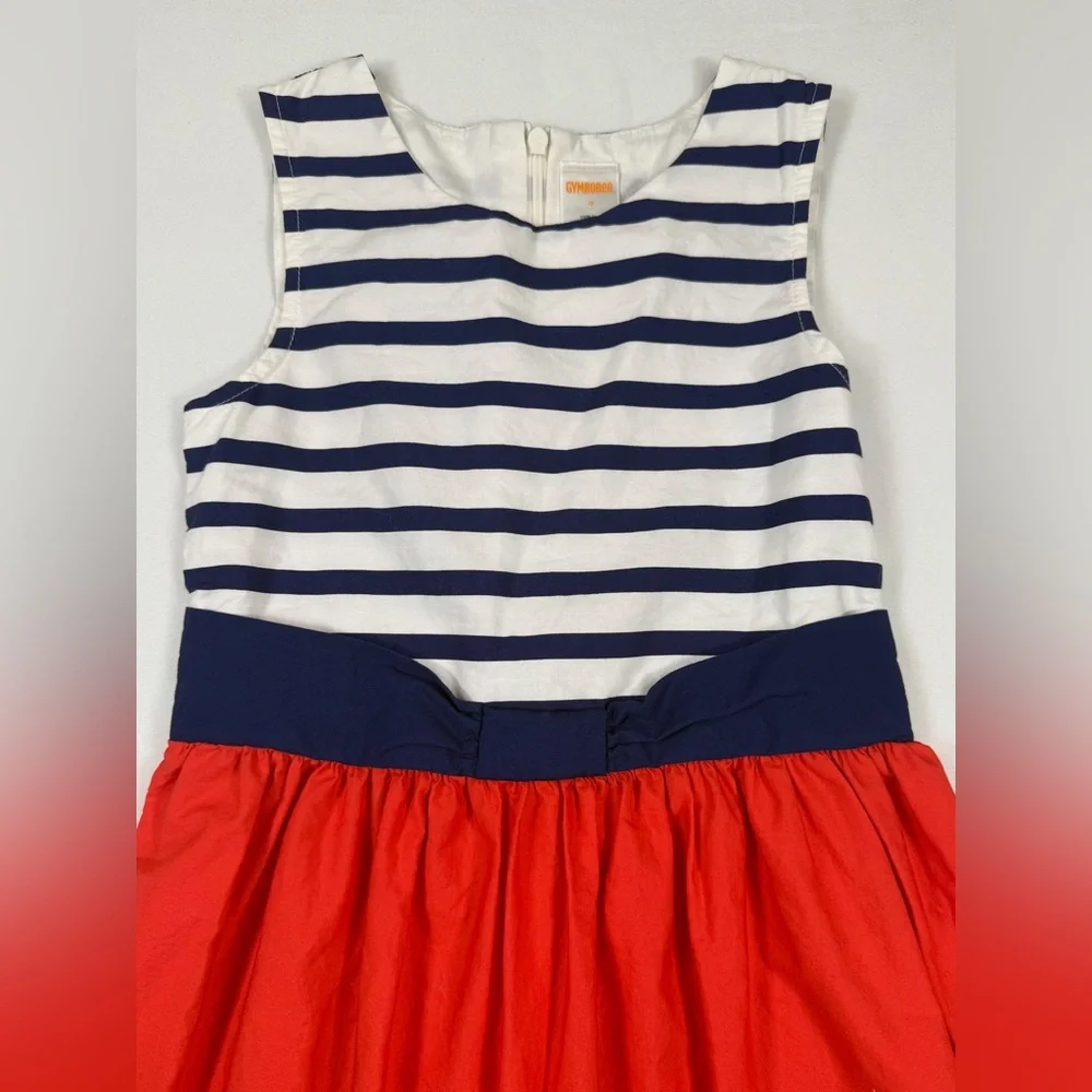 GYMBOREE‎ Mod About Orange Nautical Stripe Colorblock Fit & Flare Dress Size 7